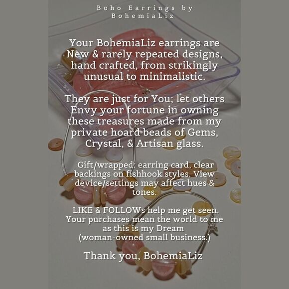 Boho Earrings  428# Fluorite Green gemstones 925 Silver Hooks 925 Stamped Bohemi - Picture 6 of 6